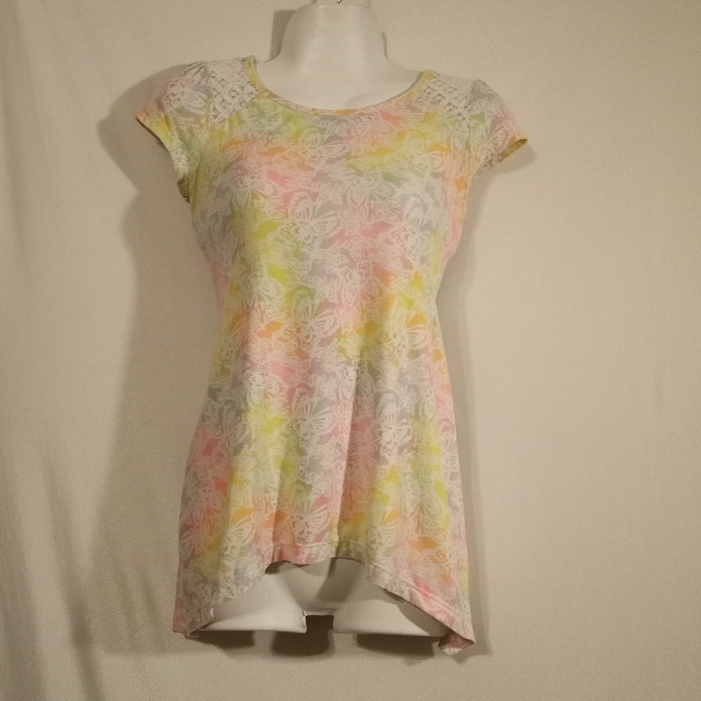 Girls lace pattern pastel butterfly soft shirt❤️